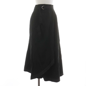 ステュディオス STUDIOUS ラップスカート イージー フレア ロング 0 XS 黒 ブラック