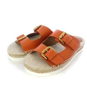  See by Chloe SEE BY CHLOE Glyn sandals platform espadrille leather 38 25cm orange /YO5 #SH lady's 