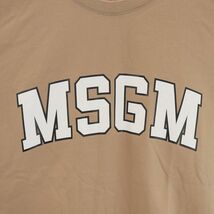 エムエスジーエム MSGM Tシャツ カットソー クルーネック プルオーバー 半袖 ロゴ S ベージュ 白 ホワイト 2541MDM162 /SI43_画像7