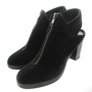 ka start nie-ruCastaner bootie boots suede front fastener high heel 36 23cm black black /YI18 #OF lady's 