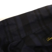 ドゥロワー Drawer チェックシャツワンピース ロング 半袖 ハーフボタン 36 S 紺 ネイビー 黒 ブラック 6526-299-1192 /SI38_画像8