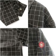 シーイー C.E CAV EMPT COATED GRID JACKET タグ付き ステンカラーコート ジャケット チェック PVCコーティング L 黒 ブラック_画像7