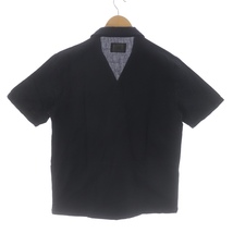フォーク FOLK コットンリネン オープンカラーシャツ 半袖 麻 M 黒 ブラック /SI26 メンズ_画像2