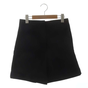 セオリー theory 23SS Cotton ST Pique Cuff Short AE ショートパンツ ハーフパンツ ジッパーフライ 2 黒 ブラック レディース