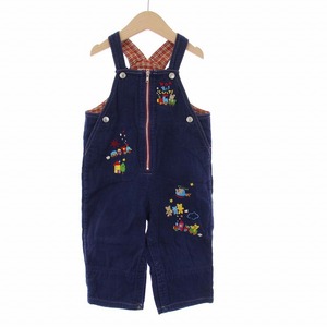  Miki House mikihouse child clothes overall embroidery check 100 navy blue navy /KH #GY11 Kids 
