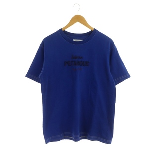 ジョンブル JOHNBULL Tシャツ カットソー 半袖 ロゴ刺繍 M 青 紺 茶色 /DO ■OS メンズ