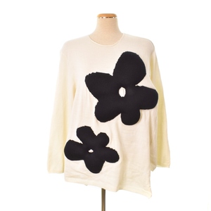  Comme des Garcons COMME des GARCONS 2022SS AD2021 Floral knit floral motif sweater knitted sweater long sleeve flower wool white GI-N501