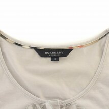 バーバリー ロンドン BURBERRY LONDON Tシャツ カットソー 半袖 フリル シルク 1 S グレー /AT7 レディース_画像4