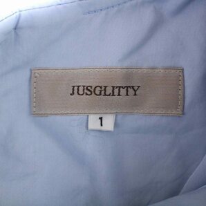 ジャスグリッティー JUSGLITTY 22SS パイピングフリルブラウス シャツ 半袖 Vネック 1 S 水色 42217151 /BM レディースの画像4