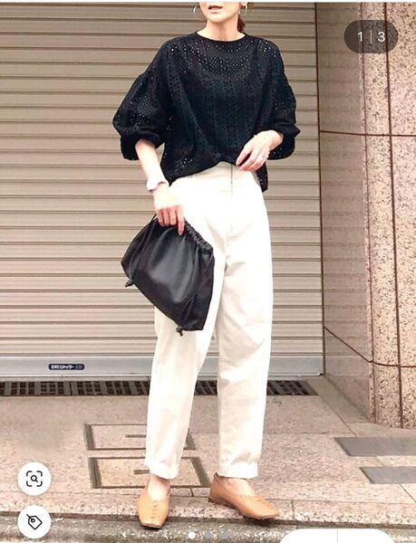 【avecmoi】【佐藤かなさんプロデュース】 アヴェクモワ カットワークレースブラウス〈黒〉