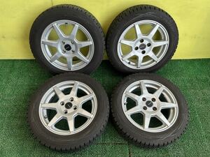 バリ山185/60R15と165/65R15 2019年スダットレス DUNLOP WINTER MAXX タイヤアルミセット　4穴PCD100 ET+48/38 15×6J/5.5J ハブ60mm