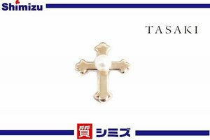 [TASAKI] прекрасный товар Tasaki Shinju K18PGmi Nicross жемчуг подвеска с цепью очарование аксессуары * ломбард лот 