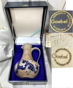 稀少品 西洋美術19世紀/ドイツGoebel Merkelbach社 塩釉/炻器 ピッチャー/水差し/花瓶/ボトル/置物/オブジェ コレクション アンティーク