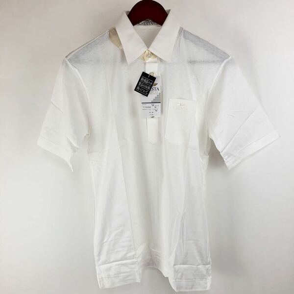 新品 タグ付き CRESTA クレスタ 半袖 ポロシャツ メンズ M 白 ホワイト カジュアル スポーツ トレーニング golf ゴルフ ウェア シンプル