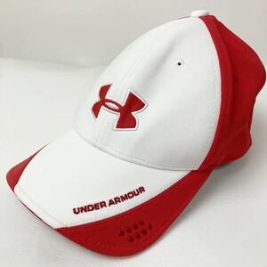 UNDER ARMOUR アンダーアーマー キャップ 帽子 メンズ L 赤 レッド 白 ホワイト カジュアル スポーツ cap 日よけ ロゴ 刺繍