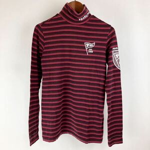 PEARLY GATES パーリーゲイツ 長袖 Tシャツ レディース 0 S 紫 茶 ボーダー カジュアル スポーツ トレーニング ゴルフ golf ウェア YM