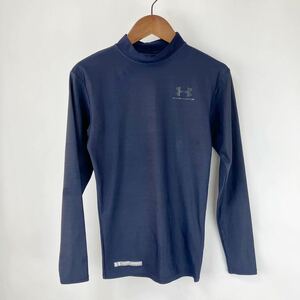 UNDER ARMOUR アンダーアーマー 長袖シャツ アンダーシャツ スポーツウェア ネイビー ワンポイントシャツ ハイネック コンプレッション