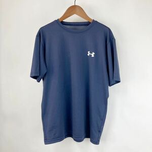 UNDER ARMOUR アンダーアーマー スポーツウェア トレーニングウェア 半袖Tシャツ ネイビー SMサイズ S相当 ワンポイントシャツ ロゴマーク