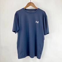 UNDER ARMOUR アンダーアーマー スポーツウェア トレーニングウェア 半袖Tシャツ ネイビー SMサイズ S相当 ワンポイントシャツ ロゴマーク_画像1