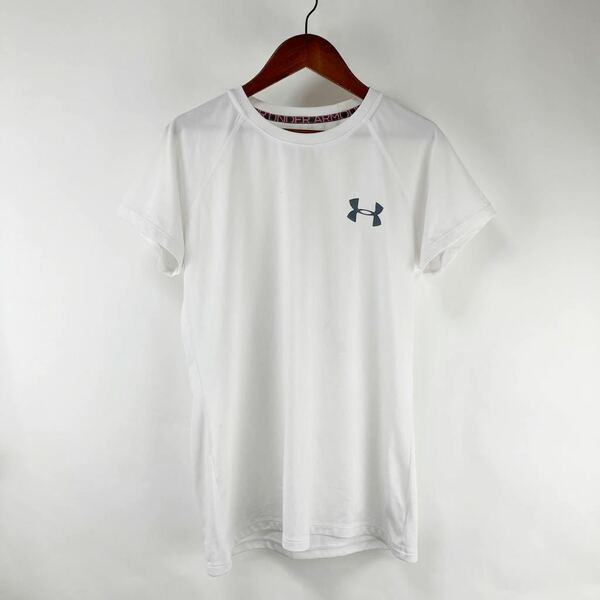 UNDER ARMOUR アンダーアーマー スポーツシャツ トレーニングウェア ホワイトシャツ LGサイズ L相当 ワンポイントシャツ シンプル 無地