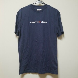 ￥5000 TOMMY JEANS トミージーンズ　トミーヒルフィガー　半袖Tシャツ　紺　S