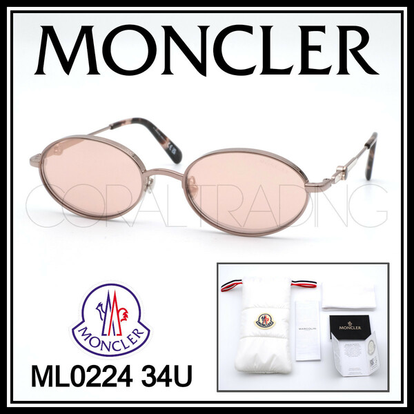 24061★新品本物！MONCLER TATOU ML0224 34U ピンクゴールド モンクレール サングラス ミラーレンズ ベンシモンズ オリビアカルポ着用！