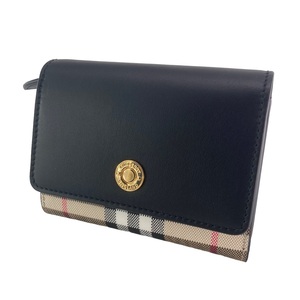 【中古】 BURBERRY バーバリー ランカスター 三つ折り財布 137956 ベージュ メンズ 23016829 AS