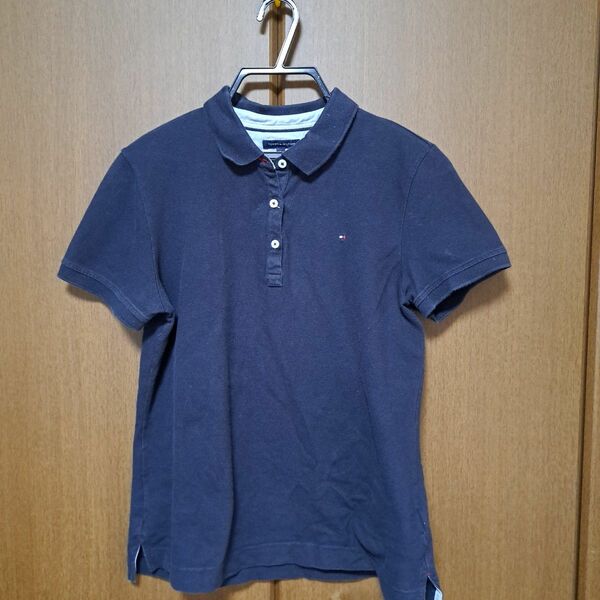 レディース　TOMMY HILFIGER　半袖ポロシャツ　紺色　中古