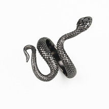 リング 指輪 蛇 ブラック スネーク スパイラル 黒 開運 ヘビ 爬虫類 スネークリング 調整可 アンティーク_画像2