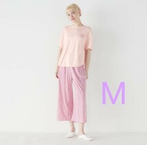 UNIQLO リサラーソン ルームセット M 部屋着 ルームウェア パジャマ セットアップ ストライプ 猫 ネコ マイキー ユニクロ 半袖_画像1