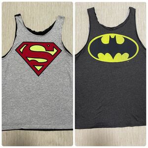 H&M アメコミ superman batman 両面 プリント タンクトップ 