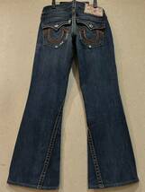 ※TRUE RELIGION トゥルーレリジョン JOEY BIGT レインボーデニムパンツ 濃いめインディゴ 米国製 31 　　 BJBC.H_画像1