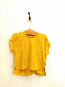 ap5801 ○送料無料 新品 branshes ブランシェス ベビー Tシャツ サイズ90cm 黄色 マスタード パフスリーブ スリット バックデザイン