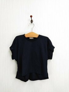 ap5800 ○送料無料 新品 branshes ブランシェス キッズ Tシャツ サイズ100cm ネイビー パフスリーブ スリット バックデザイン