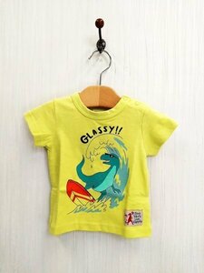 ap6440 ○送料無料 新品 BREEZE ブリーズ ベビー Tシャツ サイズ80cm ライム 恐竜 キャラクター プリント 半袖 スナップボタン 綿100％