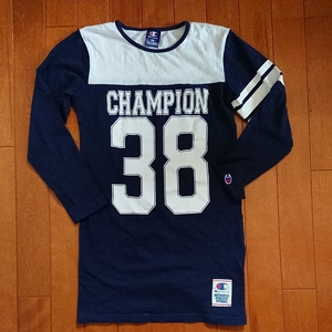 Championチャンピオン長袖ロングTシャツ(紺×白)size150