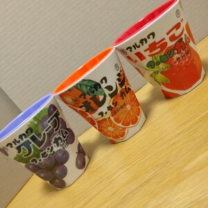 マルカワ メラミンカップ セット フーセンガム グレープ オレンジ いちご 駄菓子 面白い japan グッズ コレクション コップ 食器 パロディ