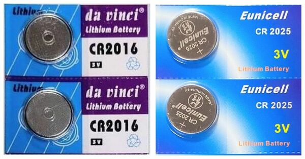 リチウムCR2016コイン電池２個＋リチウムCR2025コイン電池２個（計４個セット）［ゆうパケット］