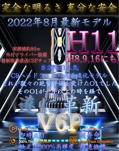 H11 LED ヘッドライト バルブ フォグ 超絶爆光 V6P 6000k .