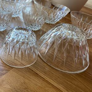昭和レトロ そうめん鉢 7点 セット ガラス鉢 器 蕎麦ちょこ プレスガラス 昭和レトロ アンティーク骨董 ガラス食器 の画像4