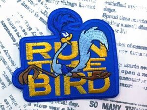 ワッペン【 ROAD RUNNER ロードランナー（RUN THE BIRD)】#602 刺繍 ハンドメイド アメリカン雑貨 かざり ししゅう アメキャラ