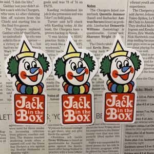 Jack in the Box ジャックインザボックス　ステッカー 3枚セット　デカール　シール　ビニール　アメリカン雑貨　アメ雑　USA　ロゴマーク