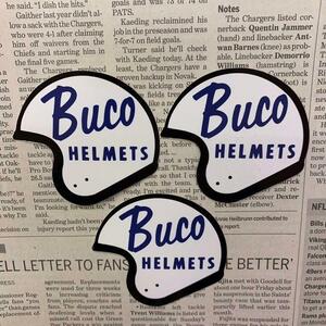 ステッカー3枚セット Buco ブコ ヘルメット／アメリカン雑貨 モーター ロゴ レーシング 耐水 シール 車 バイク USA カスタム ブランド