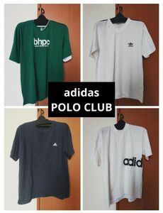 adidas アディダス ポロクラブ POLOCLUB Tシャツ スリーライン メンズ トップス 古着 ロゴ 人気 半袖 USED