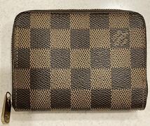 ルイヴィトン ダミエ コインケース LOUIS VUITTON ファスナー エベヌ ジッピー コイン パース ラウンドジップ N63070 小銭入れ_画像2