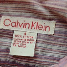 Calvin Klein ストライプシャツ サイズ4 ピンク系　美品_画像4