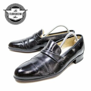 7-1/2D 25cm相当 FLORSHEIM フローシャイム　ストラップ　スリッポン　ローファー　ブラック　カナダ製　CANADA ブラック　黒 /U8735