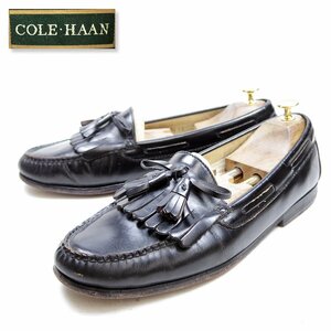 11D表記　29cm相当　 COLE HAAN コールハン キルトタッセルローファー　革靴　レザーシューズ　ブラック　黒　/U8968