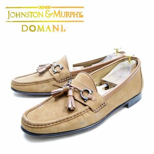 11M надпись JOHNSTON&MURPHY DOMANI John камень &ma- feed Magni bit Loafer кисточка Loafer Brown /U8972