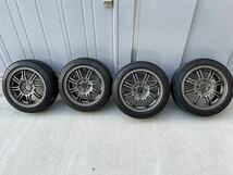 即決！中古品　RAYS A-LAP 6J＋40 4本セット　165/55R14 POTENZA 中古　軽スポーツに　ホイール洗浄、コーティング済み！！　レイズ　す_画像1